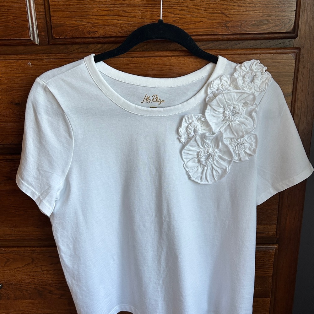 Lilly Pulitzer Claremont Rose Knit White T-Shirt